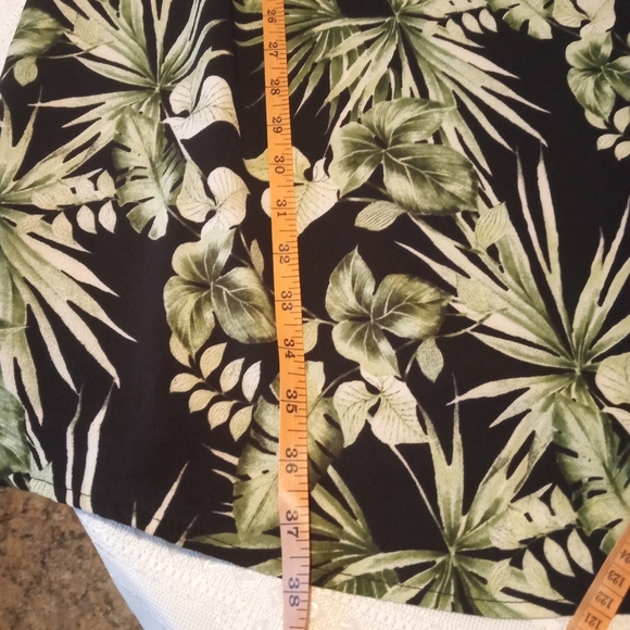 🆕 Bobeau Midi Dress, Black with Green Leaves, XL - Picture 5 of 7